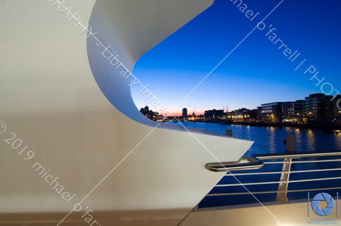 Samuel Beckett Bridge Dublin at Dusk