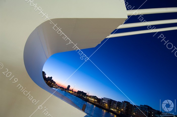 Samuel Beckett Bridge Dublin at Dusk