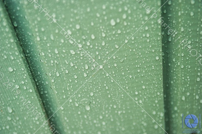 Raindrops on green Door